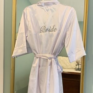 White Silk Bride Robe